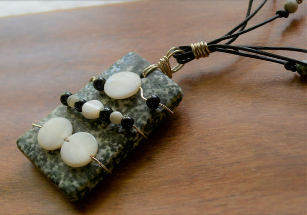 Agate and Mother of Pearl Necklace
